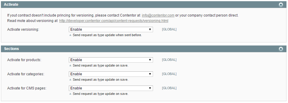 Versioning Activation