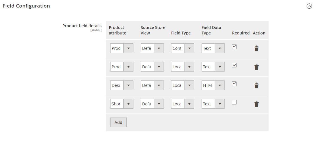 Field Selector Settings